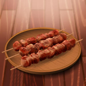 Artistic rendition of skewers